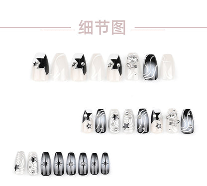 Wear a Nail Piece Wholesale New y2k Cool Planet Rhinestone Flash Manicure Fake Nails XINGX Blooming Nail Sticker