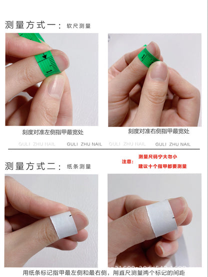 Cross-border new arrival ins European and American Style Mid-Length Square Hand-Wear Armor French Detachable Fake Nails Nail Stickers