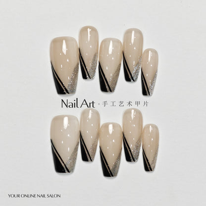 Handmade Wear Short Armor Nail Tip Advanced Texture White Cute Nail Stickers Handmade Fake Nail Tip Nail Tip Wholesale