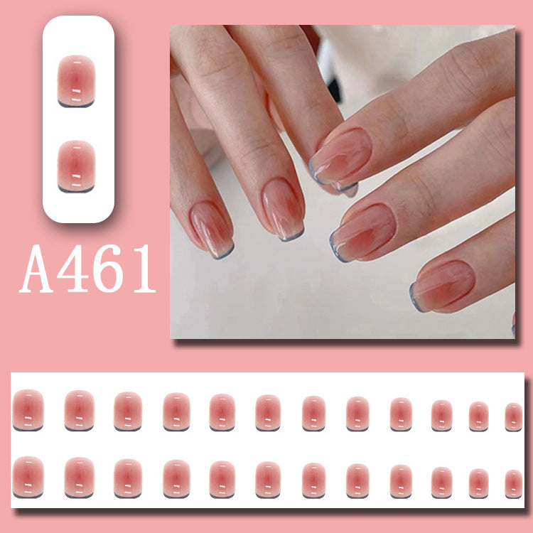 Wear Nail Beauty Nail Piece Sweet Fairy Nail Shaped Piece Cute Girl Pure Desire Blush Nail Ice Transparent New Fake Nails