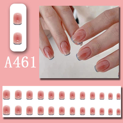 Wear Nail Beauty Nail Piece Sweet Fairy Nail Shaped Piece Cute Girl Pure Desire Blush Nail Ice Transparent New Fake Nails