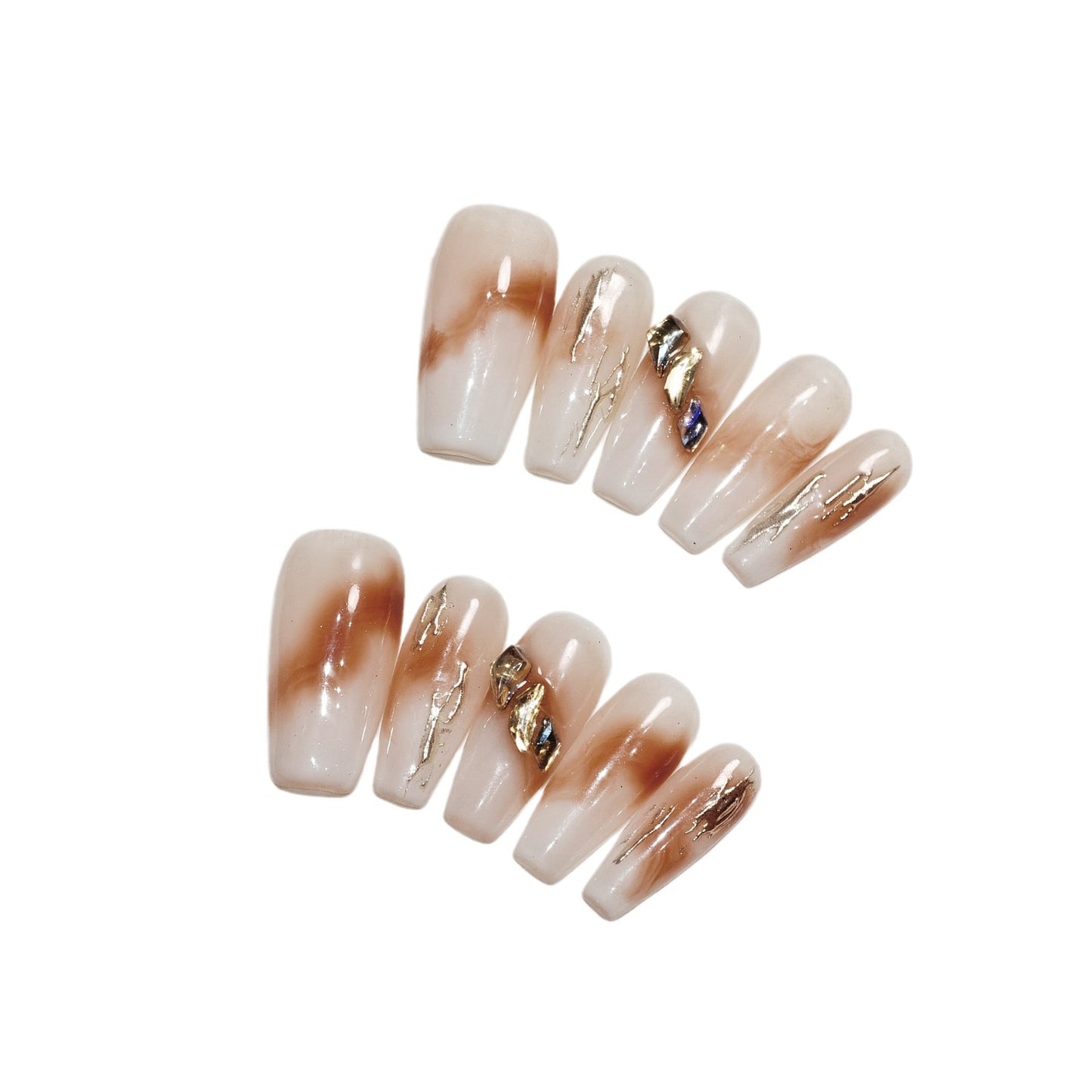 Qiuyi Handmade Wear Nail Nude Color Blooming White Advanced Texture Nail Stickers Handmade Fake Nail Tip Wholesale