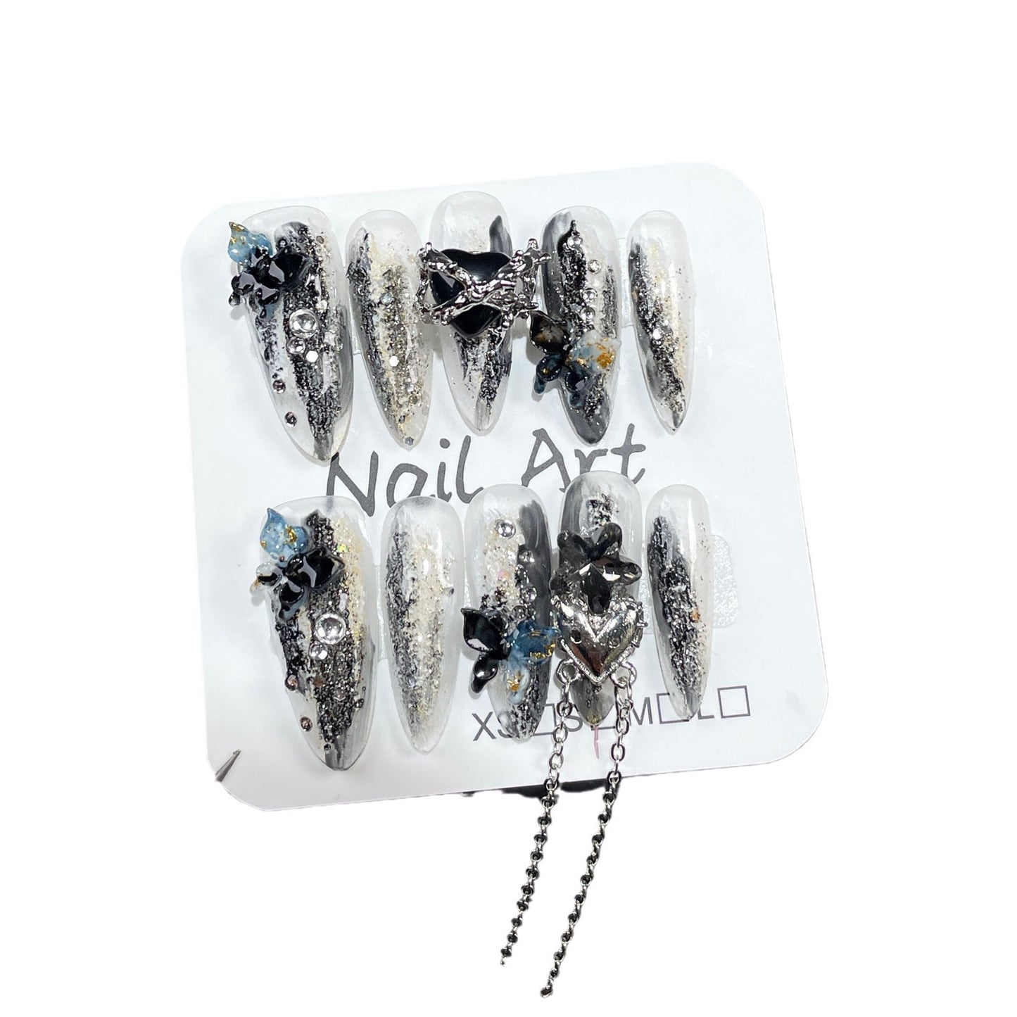 Handmade Wear Nail Sweet Cool Hot Girl Mid-Length Nail Stickers Irregular Blooming Butterfly Wearable Nail Sticker