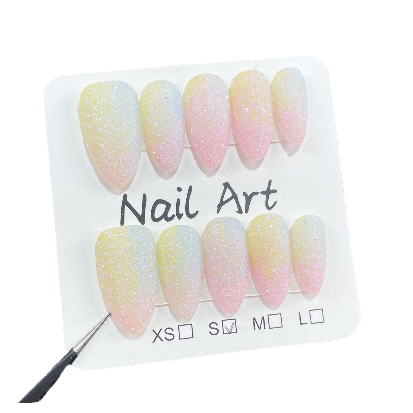 【Dyed Nail】Autumn and Winter New Colorful Multi-Color Gradient Nail Beauty Sweet Cute Macaron Wearable Fake Nails