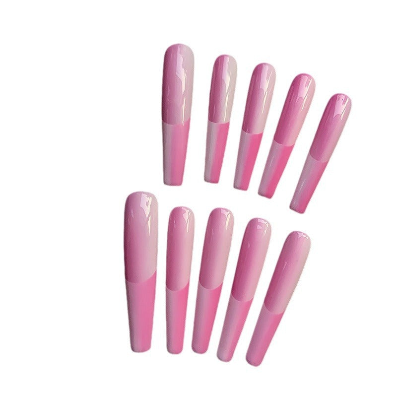 French Wear Nail Pink Ultra-Long Nail Pure Handmade Wear Nail New Nail Shaped Piece