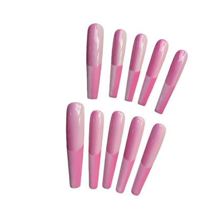 French Wear Nail Pink Ultra-Long Nail Pure Handmade Wear Nail New Nail Shaped Piece