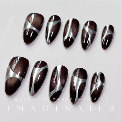 Hot Selling European and American Autumn New High Quality Almond Nail Short Almond Medium Almond Handmade Wear Nail