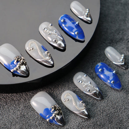 Factory Wear Armor Nail Stickers Metallic y2k Mechanical Feeling Cold Simple Handmade Manicure Replaceable Wearable Nail