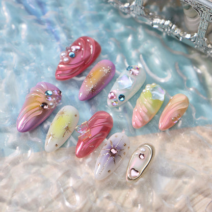 New Nail Beauty Patch Wear Armor Summer Handmade Hot Three-Dimensional Color Marine Detachable UV Nail