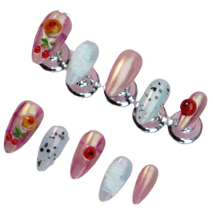 Manufacturer Nail Stickers European and American Style Hand-Painted Limited Three-Dimensional Cherry Cake Afternoon Encounter Atmosphere Wear Armor