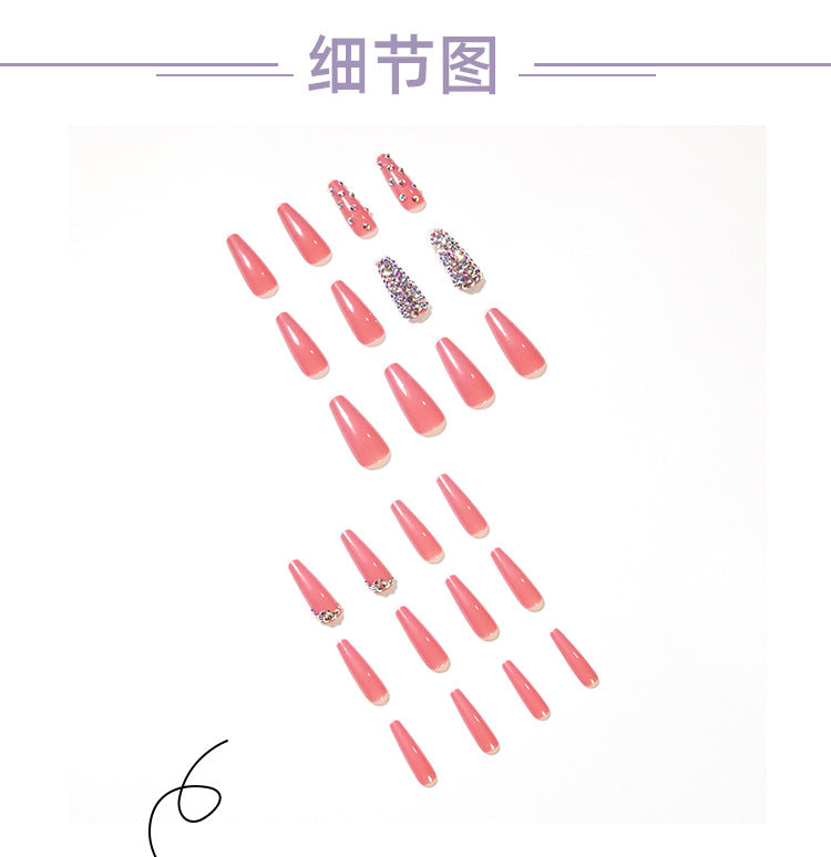 Full Diamond False nail Wear Finished Nail Beauty Fake Nails Nail Stickers Nail Pieces Removable Nail Tip Cross-Border