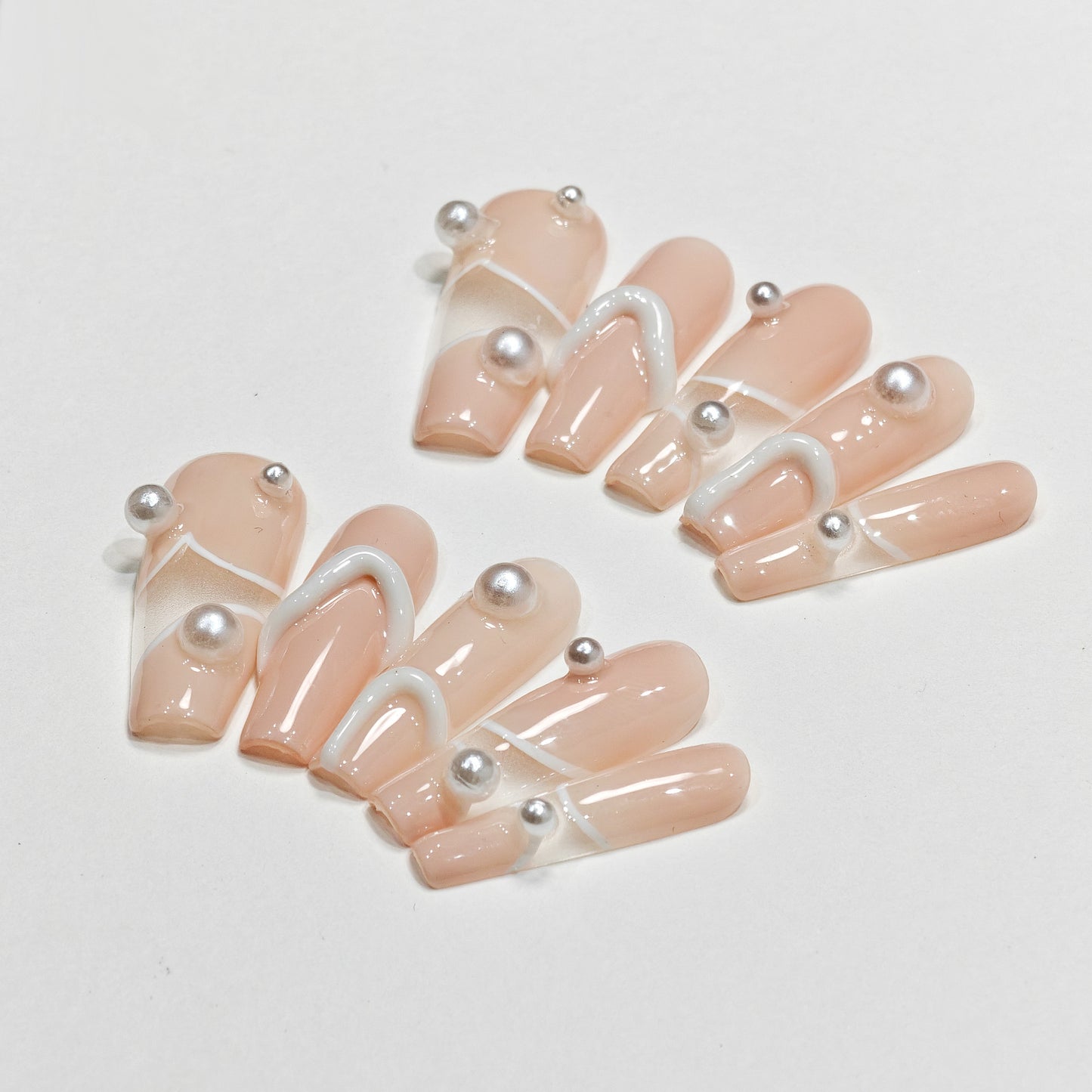 Handmade Wear Armor High-Grade White Nail Stickers Autumn and Winter Handmade High-Quality Goods Fake Nail Tip Wholesale