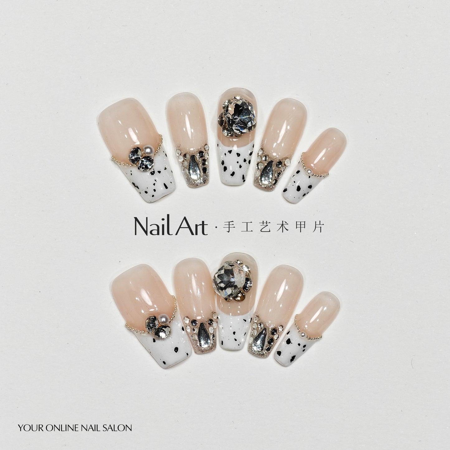 Handmade Wear Armor Autumn High-Grade French Style Cows Pattern Nail Stickers Handmade High-Quality Boutique Fake Nail Tip