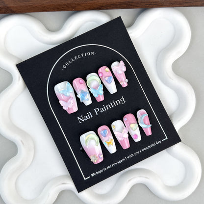 Pretty Girl Warrior New Handmade Wear Nail Tip Nail Stickers High Sense Summer New Overseas Cross-Border