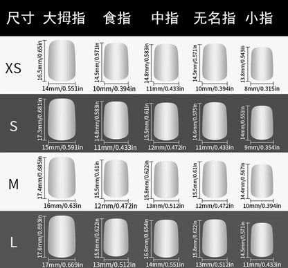 Filbert Latte Hot Selling European and American Short Square Brown Hand-Wear Armor Punk Plaid Nail Stickers