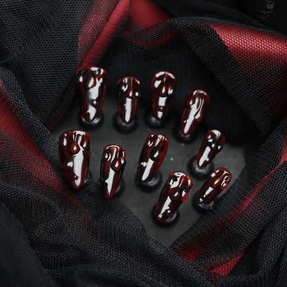 Halloween Manicure Dark Series Simple Fashion Manicure Dark Devil Handmade Wear Nail Detachable UV Nail