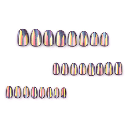 Yiwu Manicure Cat Eye Nail Tip Finished Product Wholesale Wear Nail High Sense Fake Nails Short Short round Coating Nail Sticker