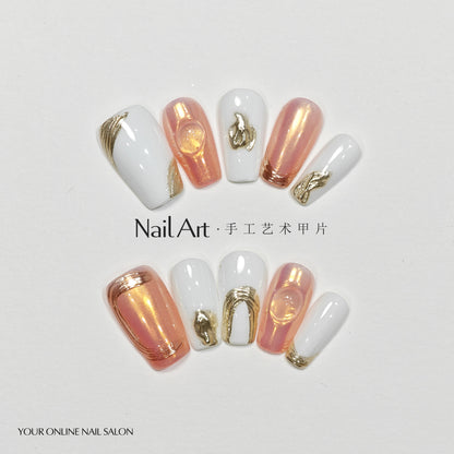 Handmade Wear Armor High-Grade Smudges Magic Mirror Effect Powder Handmade Nail Tip Cream Heavy Industry Nail Stickers Fake Nail Tip Nail Tip