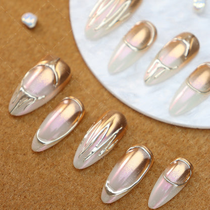 Autumn and Winter New Handmade Wear Armor Gradient Bohemian Style All-Match Sweater High-Grade White Nail Sticker Batch