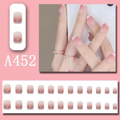 Wear Nail Beauty Nail Piece Sweet Fairy Nail Shaped Piece Cute Girl Pure Desire Blush Nail Ice Transparent New Fake Nails