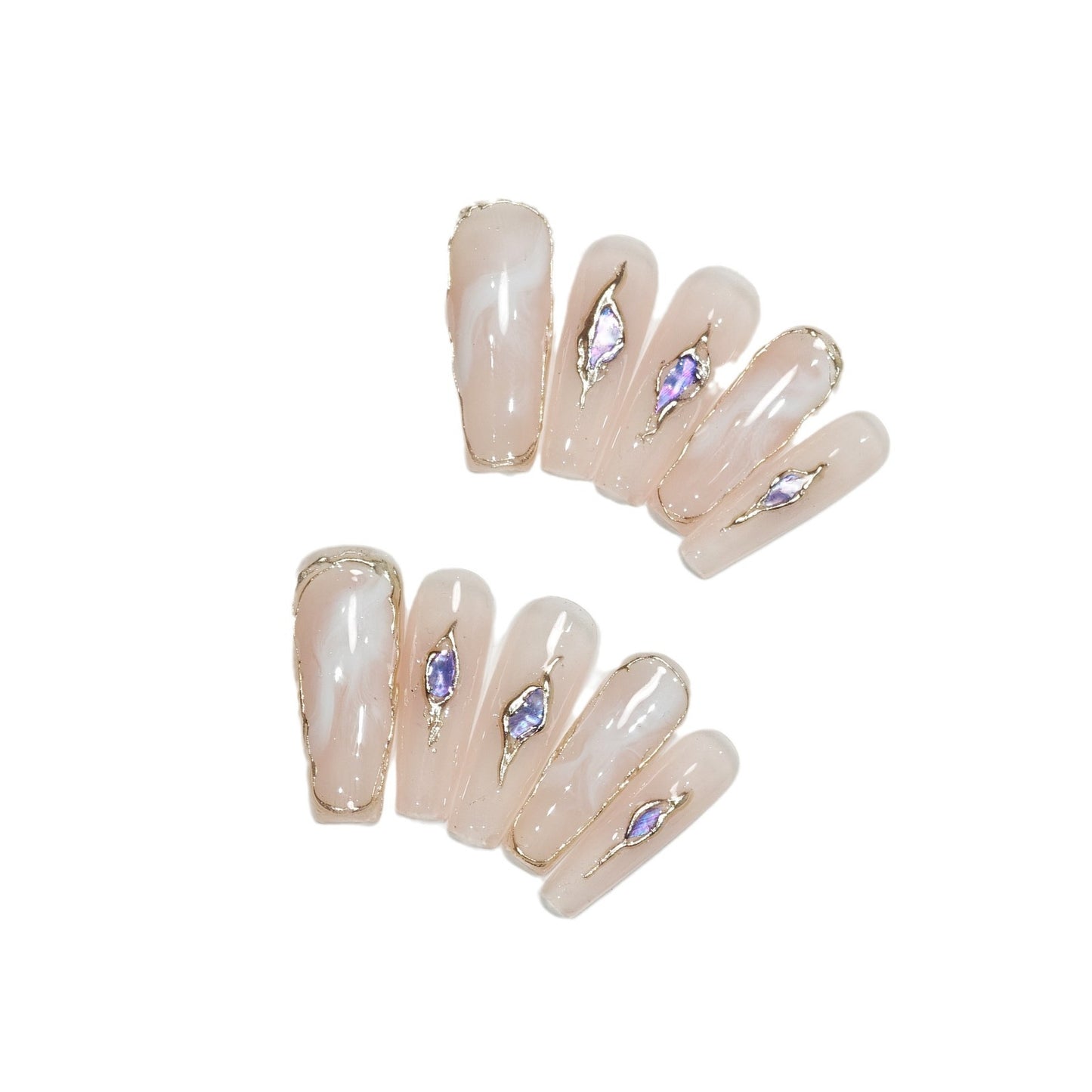 Handmade Wear Armor High-Grade White Autumn Short Handmade Nail Stickers Boutique Fake Nail Tip Stall Wholesale