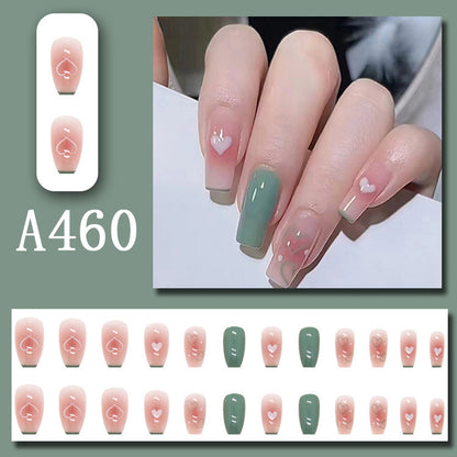 Wear Nail Beauty Nail Piece Sweet Fairy Nail Shaped Piece Cute Girl Pure Desire Blush Nail Ice Transparent New Fake Nails