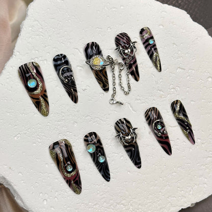 European and American Hand-Worn Armor Niche Duke Rabbit Punk Goth Style Dark Hot Girl European and American Manicure Cross-Border Nails