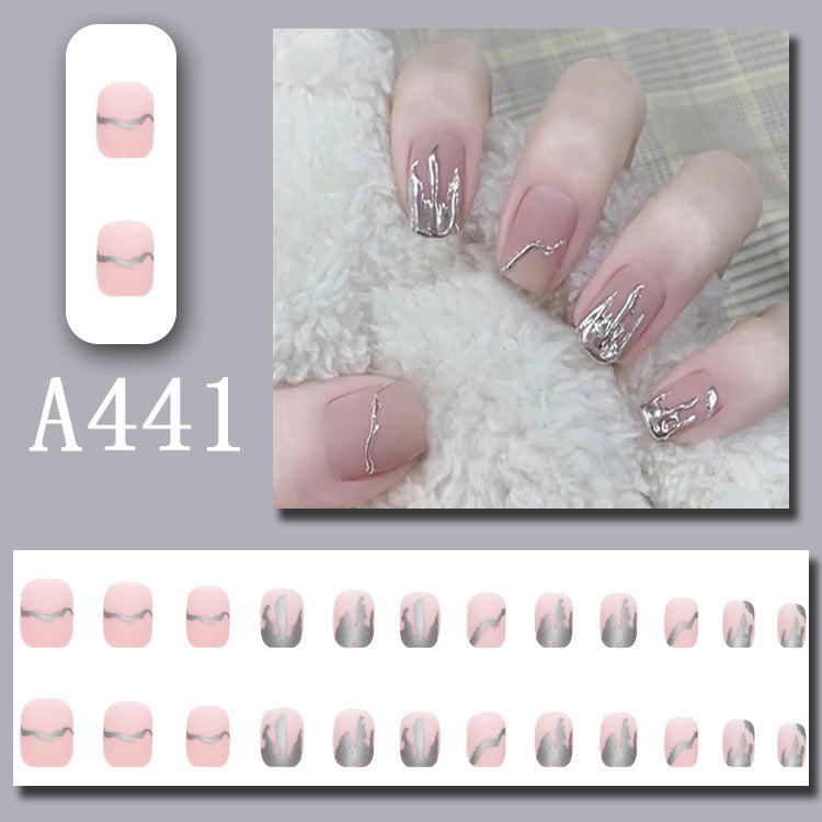 Wear Nail Beauty Nail Piece Sweet Fairy Nail Shaped Piece Cute Girl Pure Desire Blush Nail Ice Transparent New Fake Nails