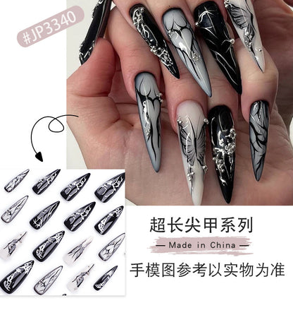 Dark Cool Spicy Best Seller in Europe and America Nail Tips Love Butterfly Wearable Fake Nails fake nails Wear Armor