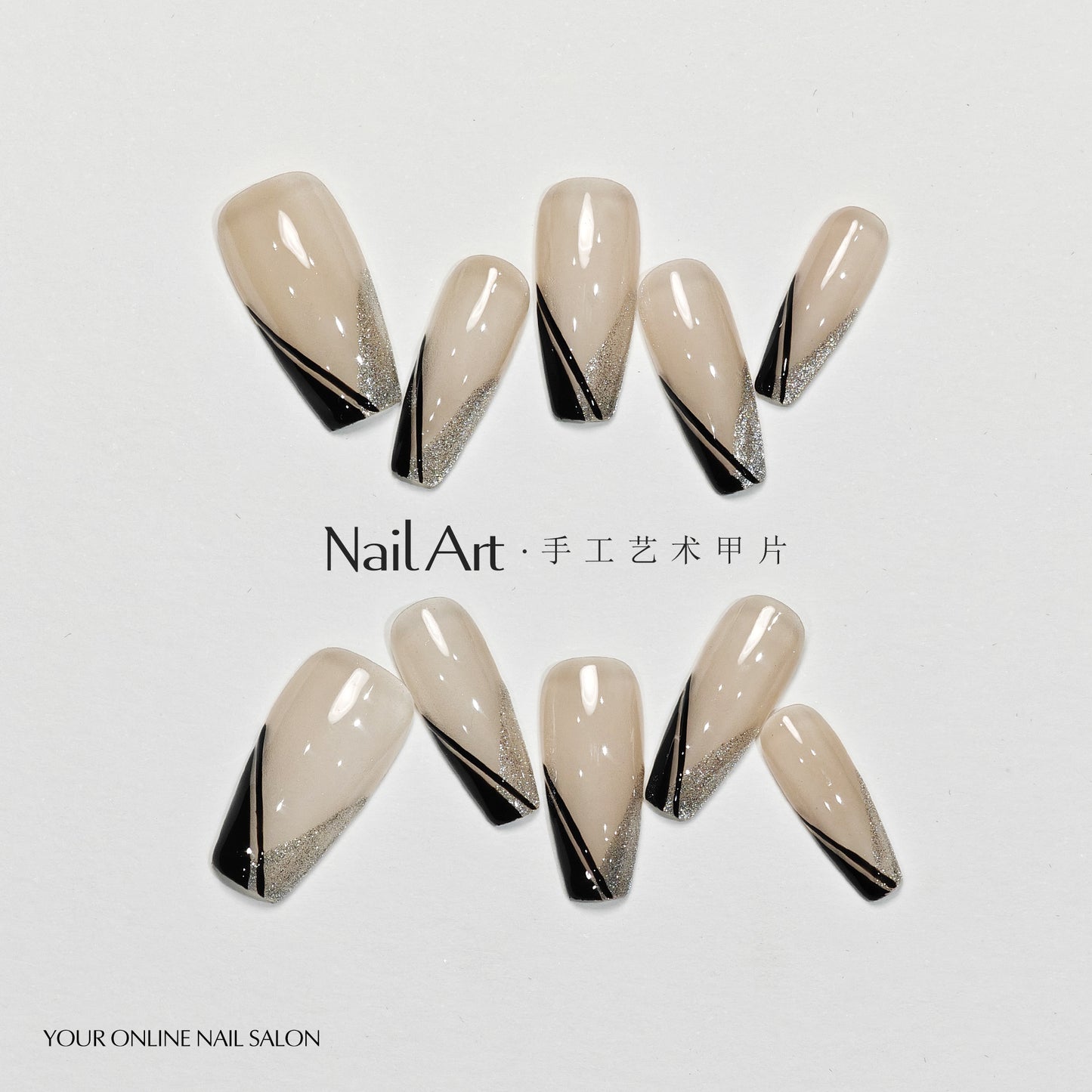 Handmade Wear Short Armor Nail Tip Advanced Texture White Cute Nail Stickers Handmade Fake Nail Tip Nail Tip Wholesale