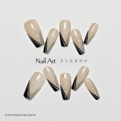 Handmade Wear Short Armor Nail Tip Advanced Texture White Cute Nail Stickers Handmade Fake Nail Tip Nail Tip Wholesale