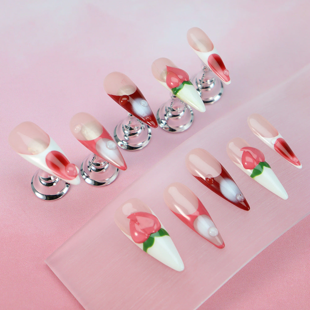 New Style Wear Armor European and American New French Sweet Cool Hot Girl ins Wind Peach Blossom Cartoon Wear Armor Nail Sticker