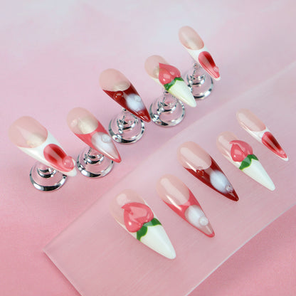 New Style Wear Armor European and American New French Sweet Cool Hot Girl ins Wind Peach Blossom Cartoon Wear Armor Nail Sticker