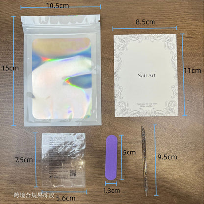 Cross-Border New European and American Long Water Pipe Hot Girl Style y2k Handmade Wear Armor TK Best-Selling Nail Beauty Patch Fake Nails