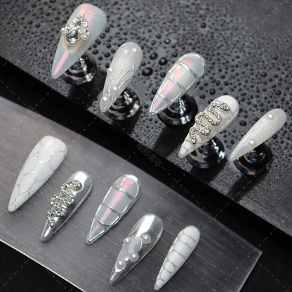 New Handmade Wear a Saibo Future Rock Girl European and American Style Three-Dimensional Snake Ornament Animal Pattern UV Nail Tip