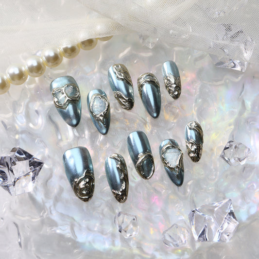 New Nail Beauty Patch Wear Armor Advanced Boutique Magic Silver Magic Cool Magic Mirror Temperamental Minority Removable Nail Tip