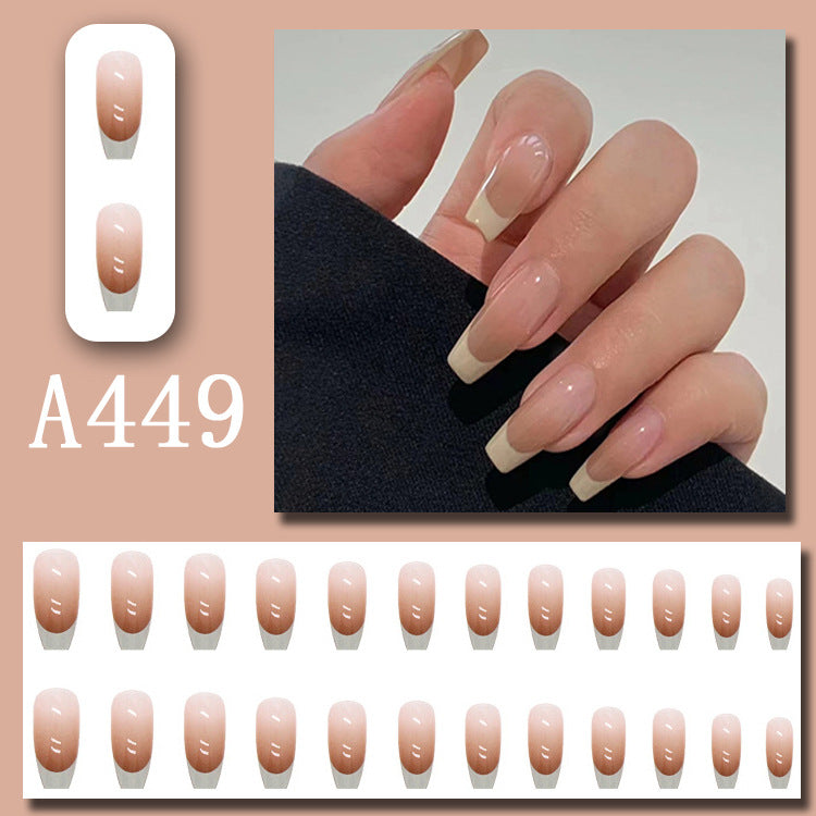 Wear Nail Beauty Nail Piece Sweet Fairy Nail Shaped Piece Cute Girl Pure Desire Blush Nail Ice Transparent New Fake Nails