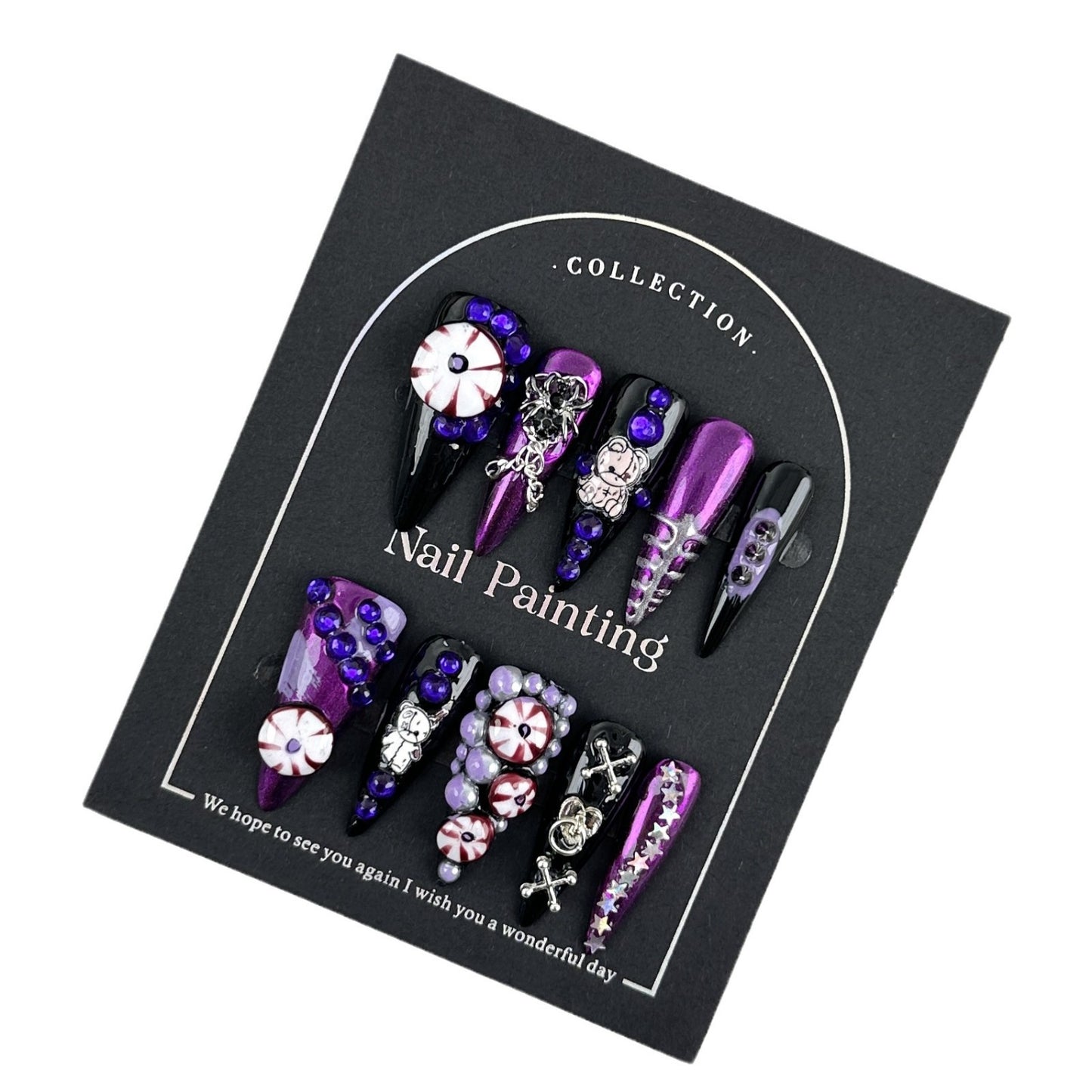 European and American Style Gorgeous Cool Dark Europe and America Cross Border Wear Nail Tip High-Grade Pure Handmade Nail Stickers