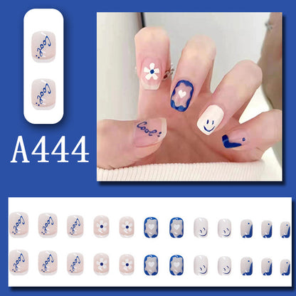 Wear Nail Beauty Nail Piece Sweet Fairy Nail Shaped Piece Cute Girl Pure Desire Blush Nail Ice Transparent New Fake Nails