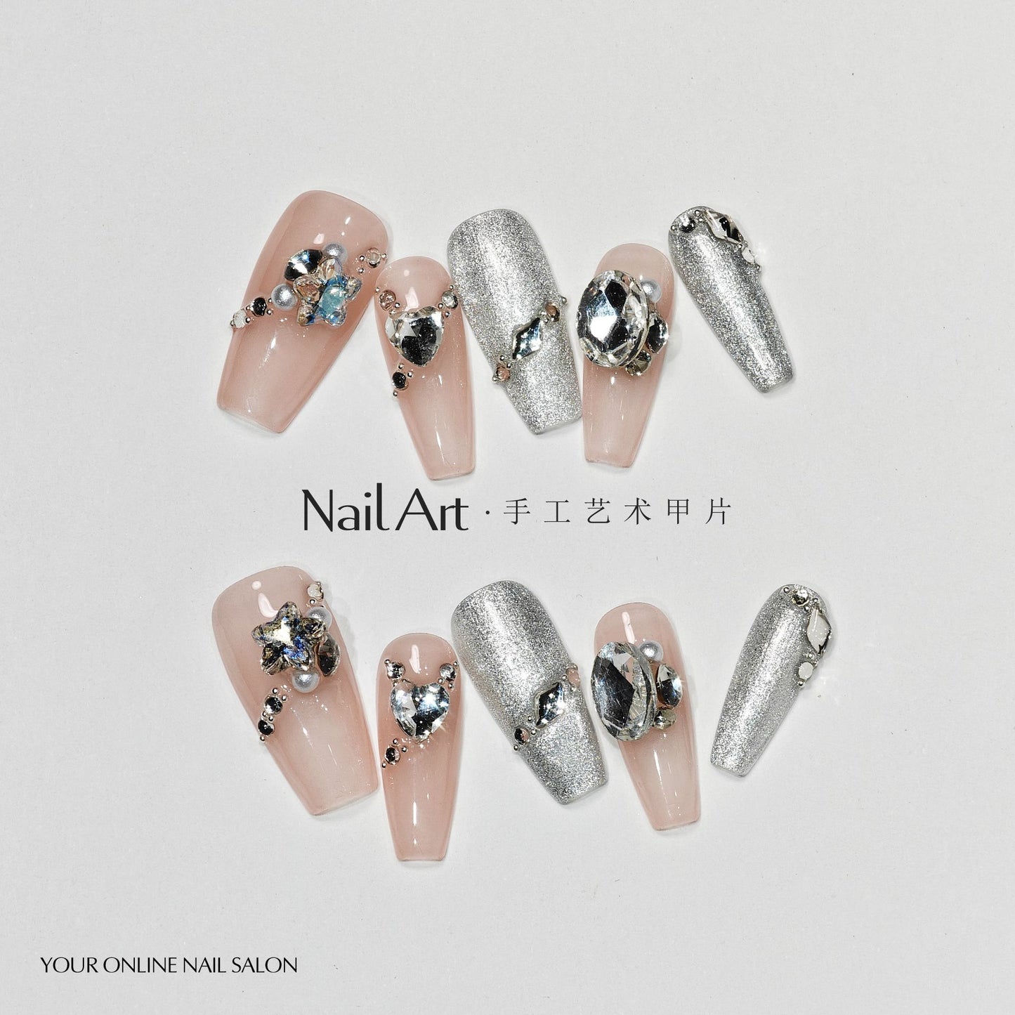 Handmade Wear Armor High-Grade Summer Long Pure Sweet Cool Butterfly Light Luxury Fake Nail Tip Nail Stickers