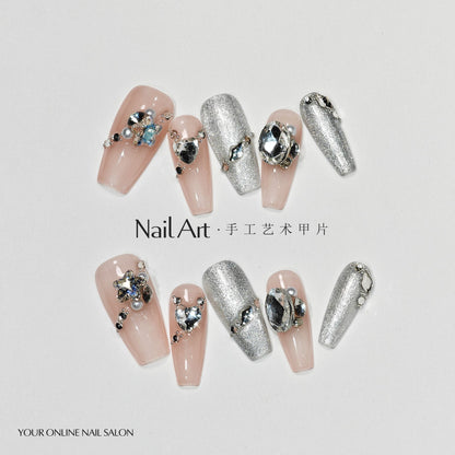 Handmade Wear Armor High-Grade Summer Long Pure Sweet Cool Butterfly Light Luxury Fake Nail Tip Nail Stickers