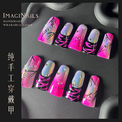 New Duckbill Style Handmade Nail Tip Hand-Painted Art Manicure Unique Style Finished Product Nail Shaped Piece