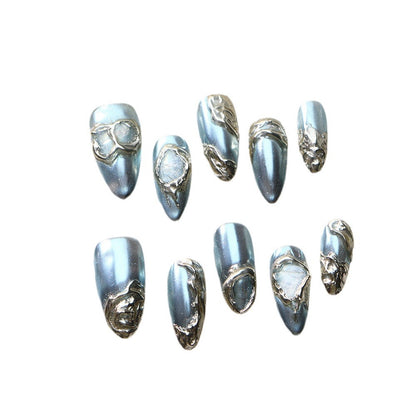 New Nail Beauty Patch Wear Armor Advanced Boutique Magic Silver Magic Cool Magic Mirror Temperamental Minority Removable Nail Tip