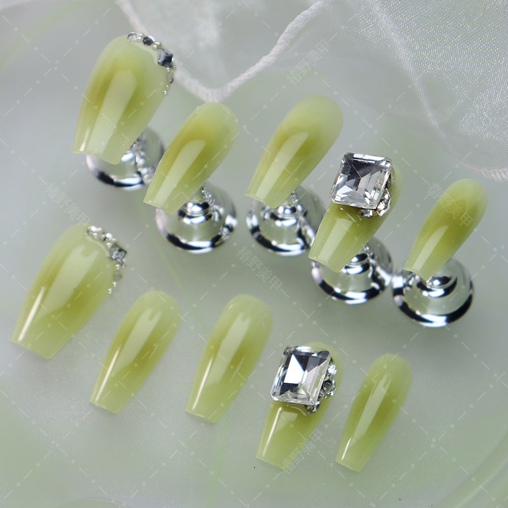 Popular Blooming Wear Armor European and American Fashion Summer Lime with Diamond Light Luxury White UV Nail Beauty10Cross-Border Generation