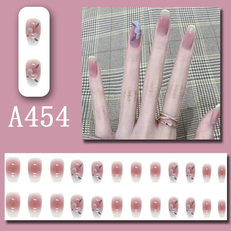 Wear Nail Beauty Nail Piece Sweet Fairy Nail Shaped Piece Cute Girl Pure Desire Blush Nail Ice Transparent New Fake Nails