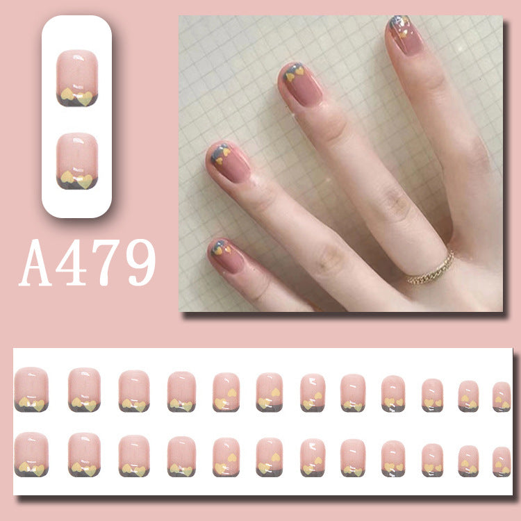 Wear Nail Beauty Nail Piece Sweet Fairy Nail Shaped Piece Cute Girl Pure Desire Blush Nail Ice Transparent New Fake Nails