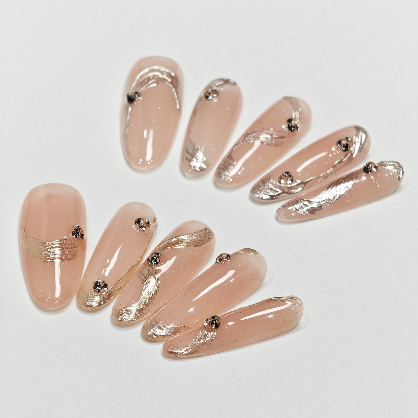 Handmade Wear Nail Advanced Texture Gentle White Nail Stickers Mid-Length Almond Nail Fake Nail Tip Wholesale