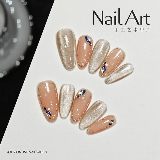 Handmade Wear Armor Advanced Texture Cute Nail Stickers Short Nude White Handmade Fake Nail Tip Wholesale