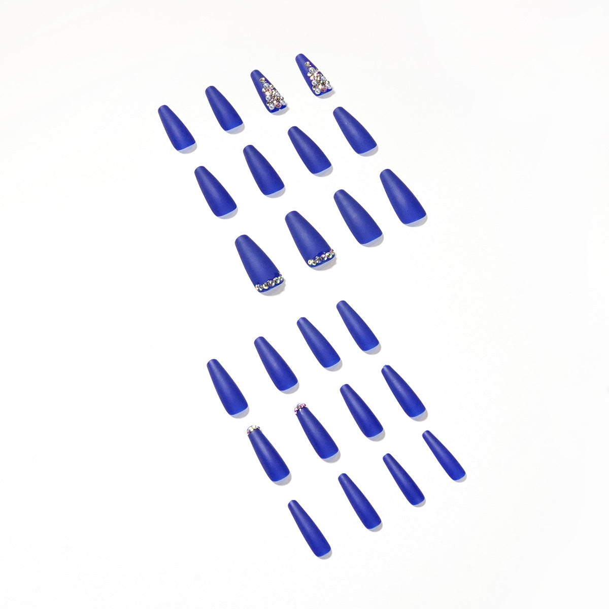 Royal Blue Wear Nail White Nail Full Diamond Series Nail Tip Cross-Border Direct Supply Wear Nail Wholesale Nail Tip Wholesale