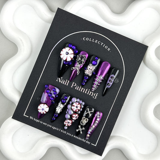 European and American Style Gorgeous Cool Dark Europe and America Cross Border Wear Nail Tip High-Grade Pure Handmade Nail Stickers